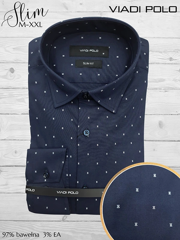 Koszula ELASTAN  slim we wzory M-XXL