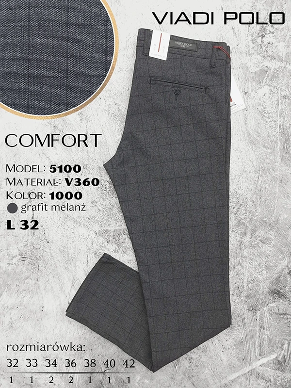 Spodnie comfort 5100-V360/1000 grafit