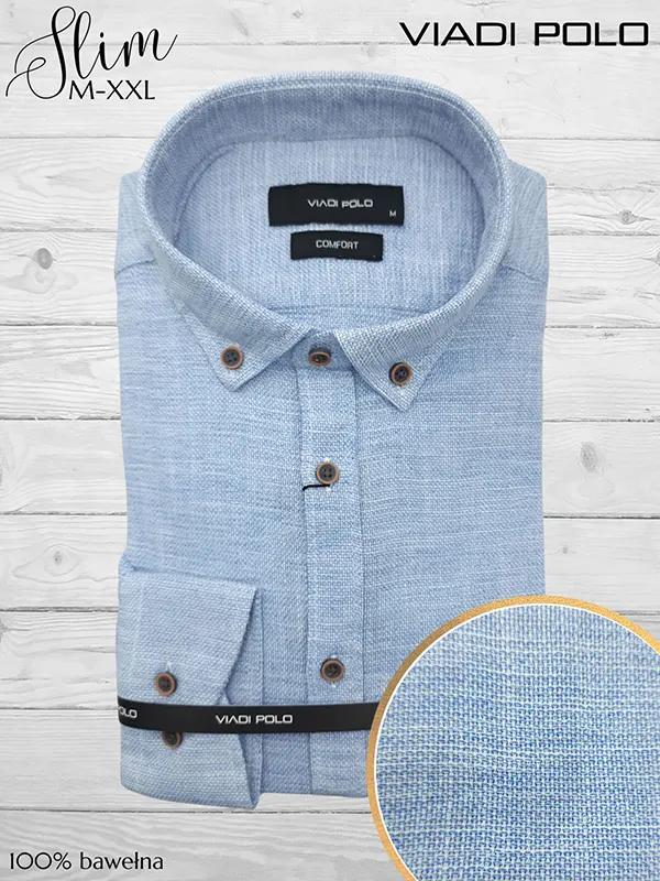 Koszula męska ze KOŁNIERZYK 100% Bawełna LEN lniana comfort