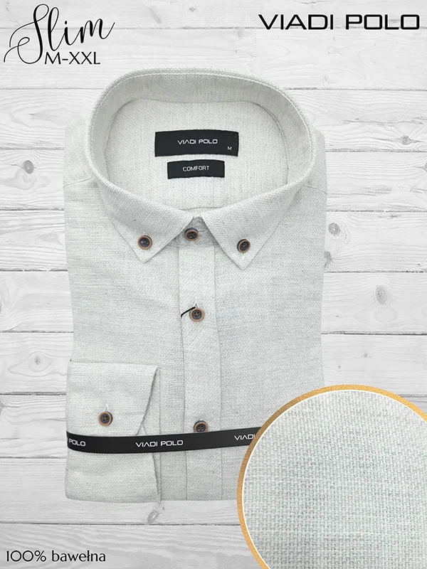 Koszula męska ze KOŁNIERZYK 100% Bawełna LEN lniana comfort