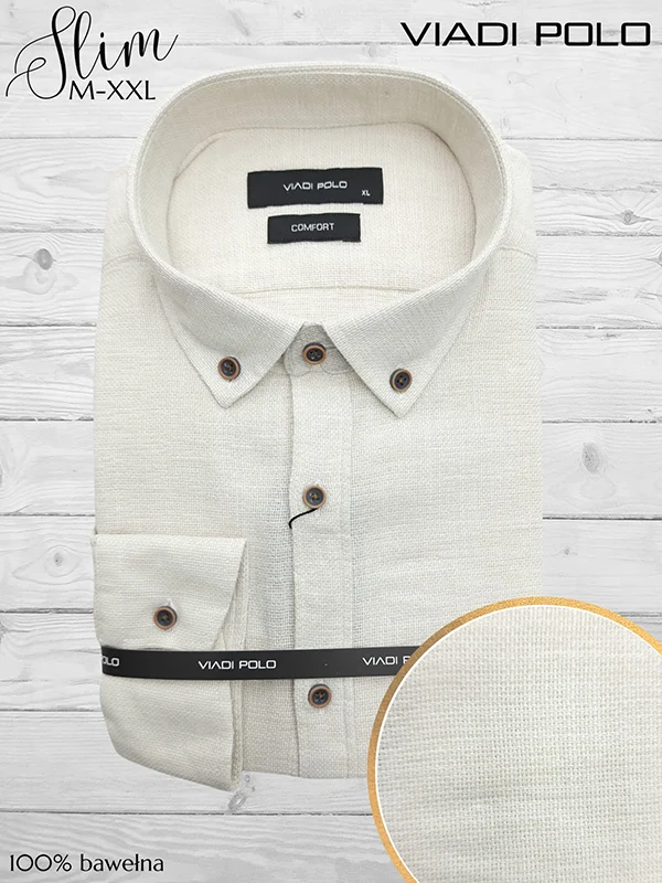 Koszula męska ze KOŁNIERZYK 100% Bawełna LEN lniana comfort