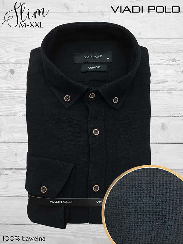 Koszula męska ze KOŁNIERZYK 100% Bawełna LEN lniana comfort