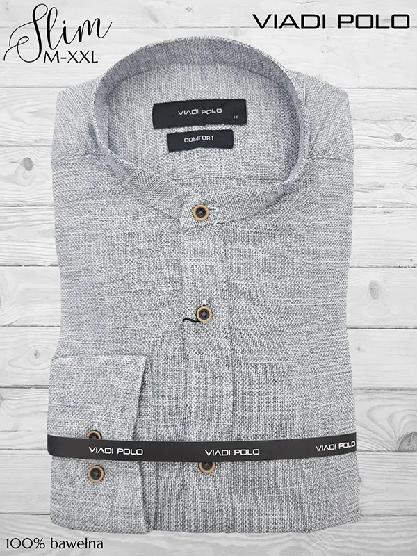 Koszula męska ze stójką 100% Bawełna LEN lniana comfort