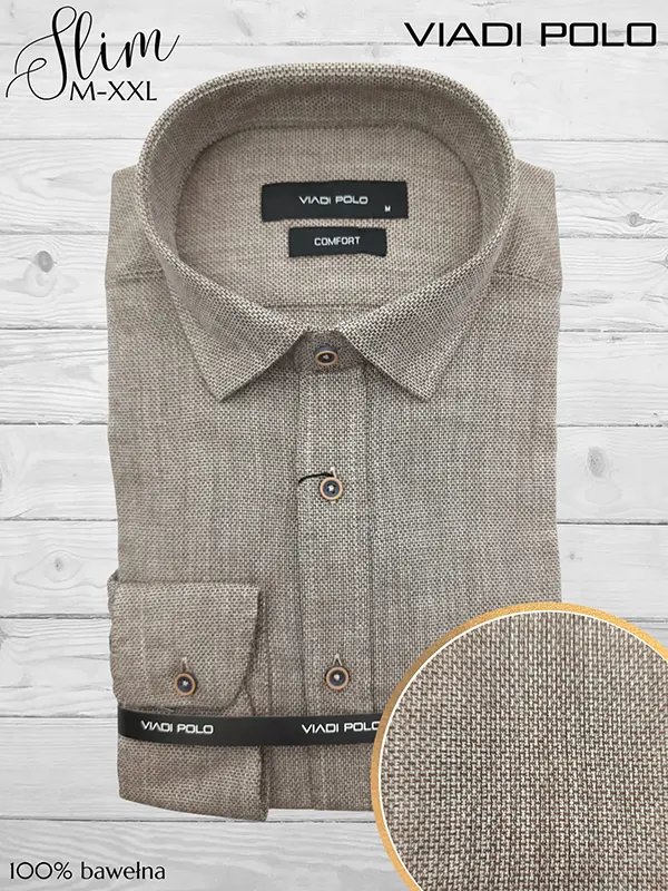 Koszula męska ze KOŁNIERZYK 100% Bawełna LEN lniana comfort