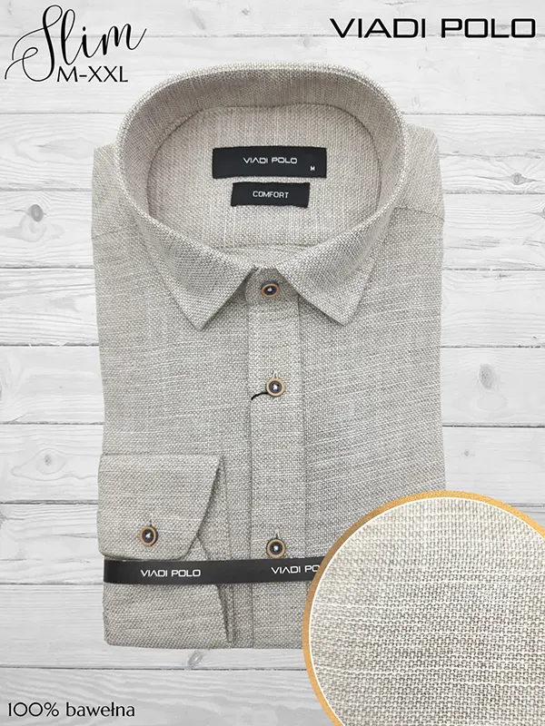 Koszula męska ze KOŁNIERZYK 100% Bawełna LEN lniana comfort