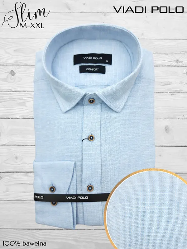 Koszula męska ze KOŁNIERZYK 100% Bawełna LEN lniana comfort